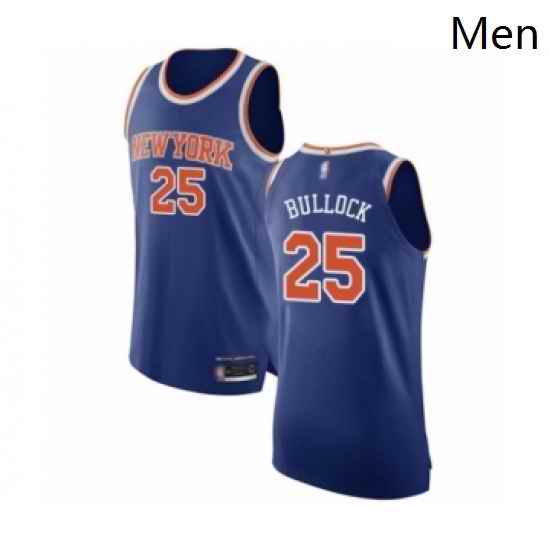 Mens New York Knicks 25 Reggie Bullock Authentic Royal Blue Basketball Jersey Icon Edition